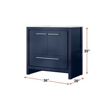 Lafarre 36 in W x 20 in D Navy Blue Bath Vanity