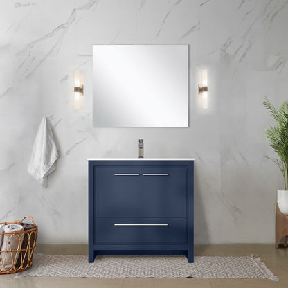 Lafarre 36 in W x 20 in D Navy Blue Bath Vanity