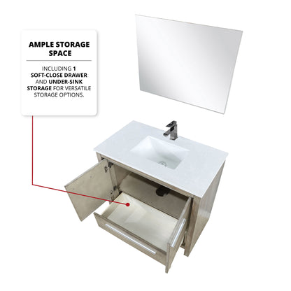 Lafarre 36 in W x 20 in D Rustic Acacia Bath Vanity
