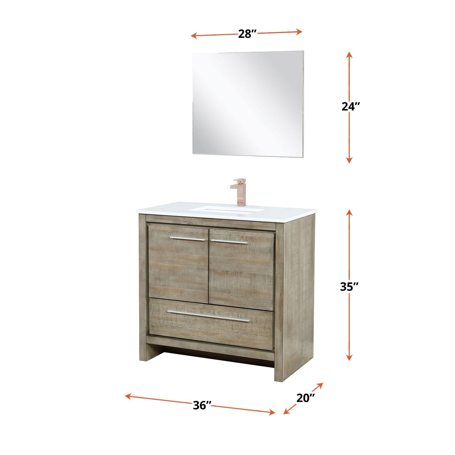 Lafarre 36 in W x 20 in D Rustic Acacia Bath Vanity