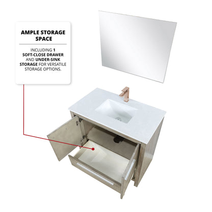 Lafarre 36 in W x 20 in D Rustic Acacia Bath Vanity