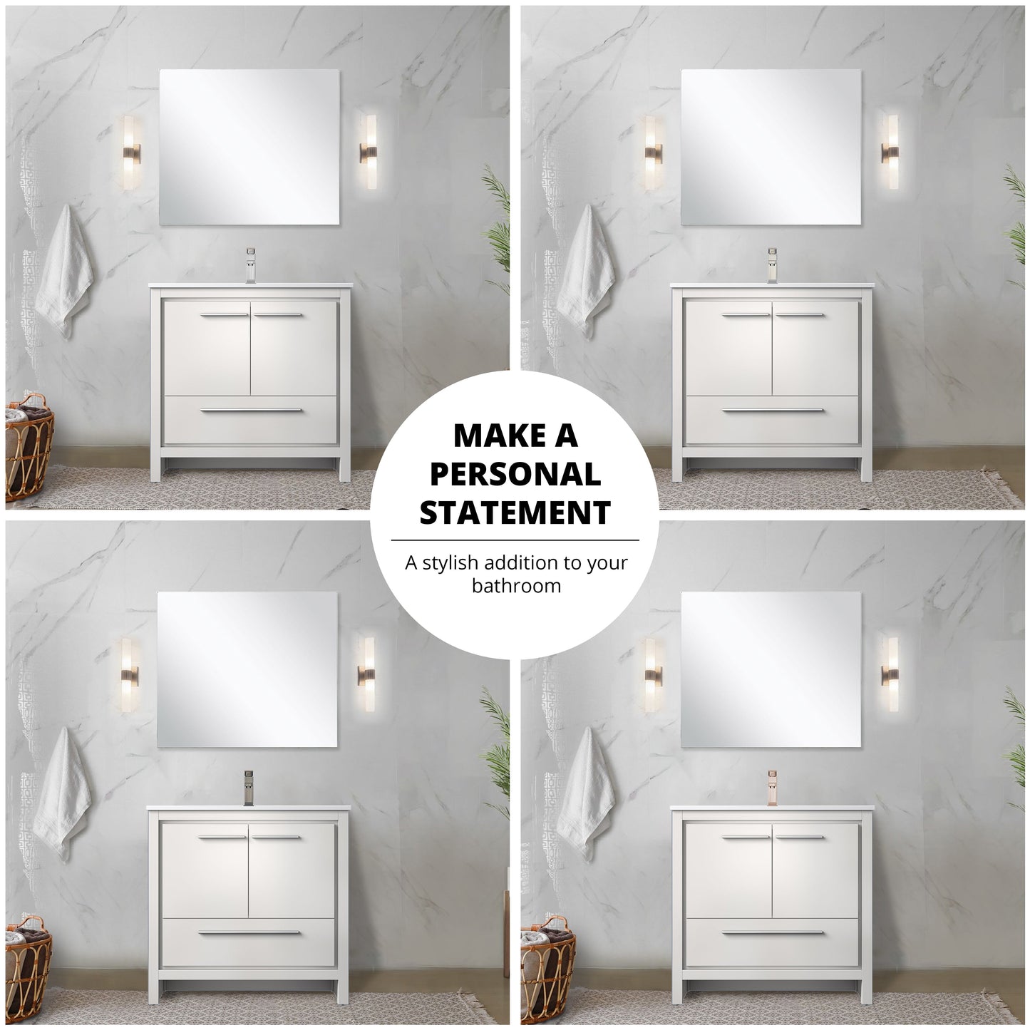 Lafarre 36 in W x 20 in D White Bath Vanity