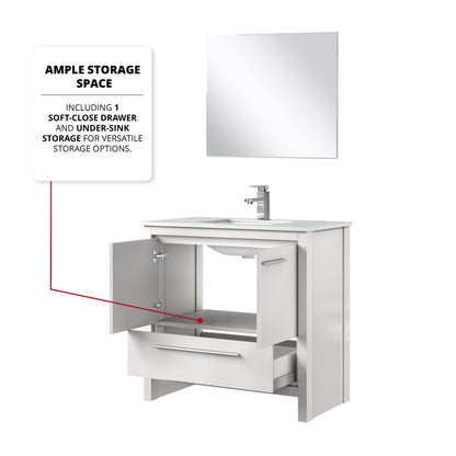 Lafarre 36 in W x 20 in D White Bath Vanity