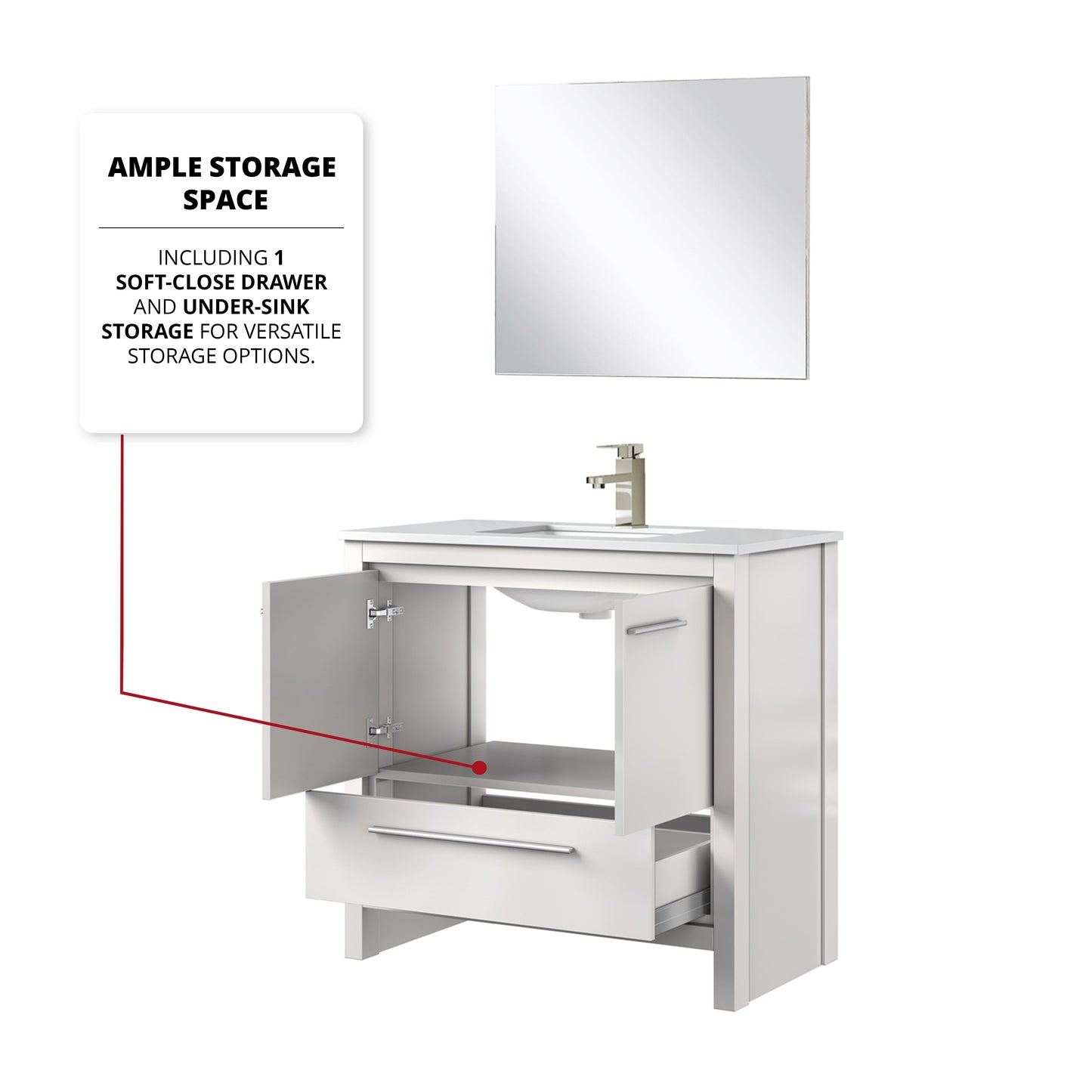 Lafarre 36 in W x 20 in D White Bath Vanity