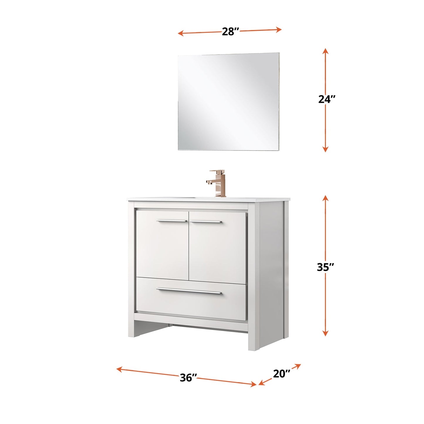 Lafarre 36 in W x 20 in D White Bath Vanity