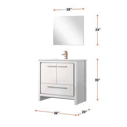 Lafarre 36 in W x 20 in D White Bath Vanity