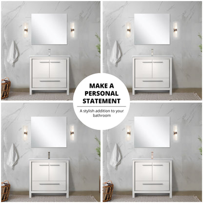 Lafarre 36 in W x 20 in D White Bath Vanity
