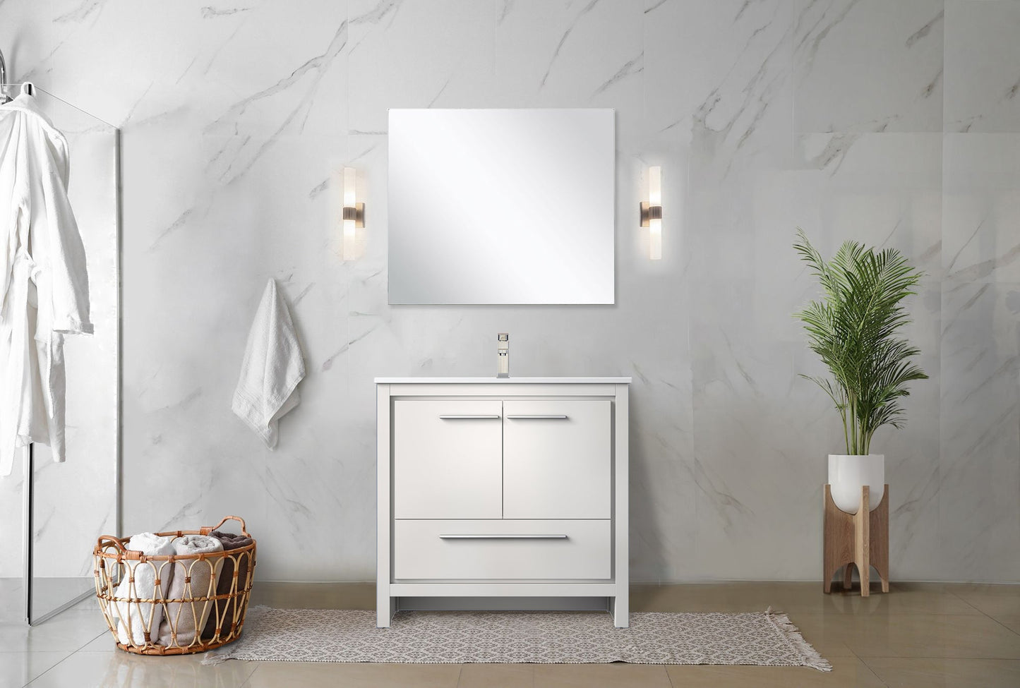 Lafarre 36 in W x 20 in D White Bath Vanity