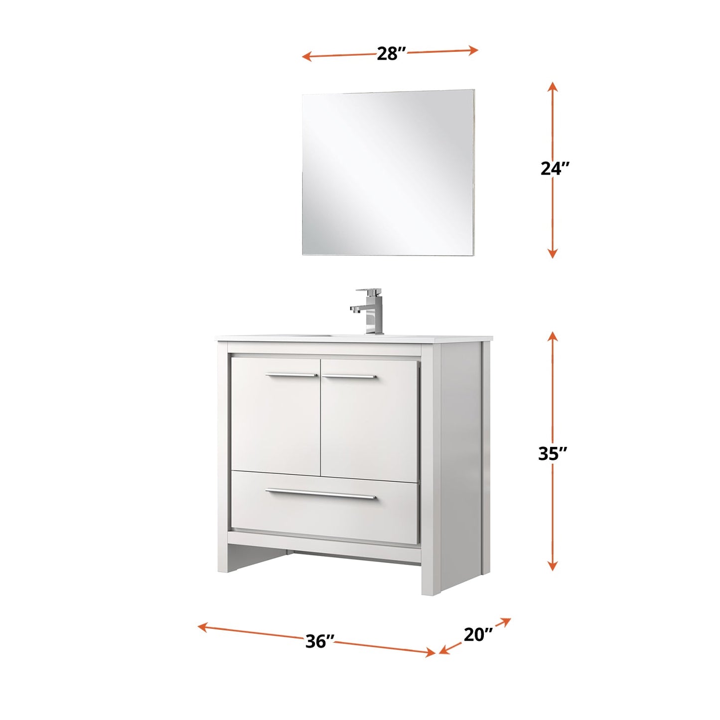 Lafarre 36 in W x 20 in D White Bath Vanity