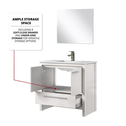 Lafarre 36 in W x 20 in D White Bath Vanity