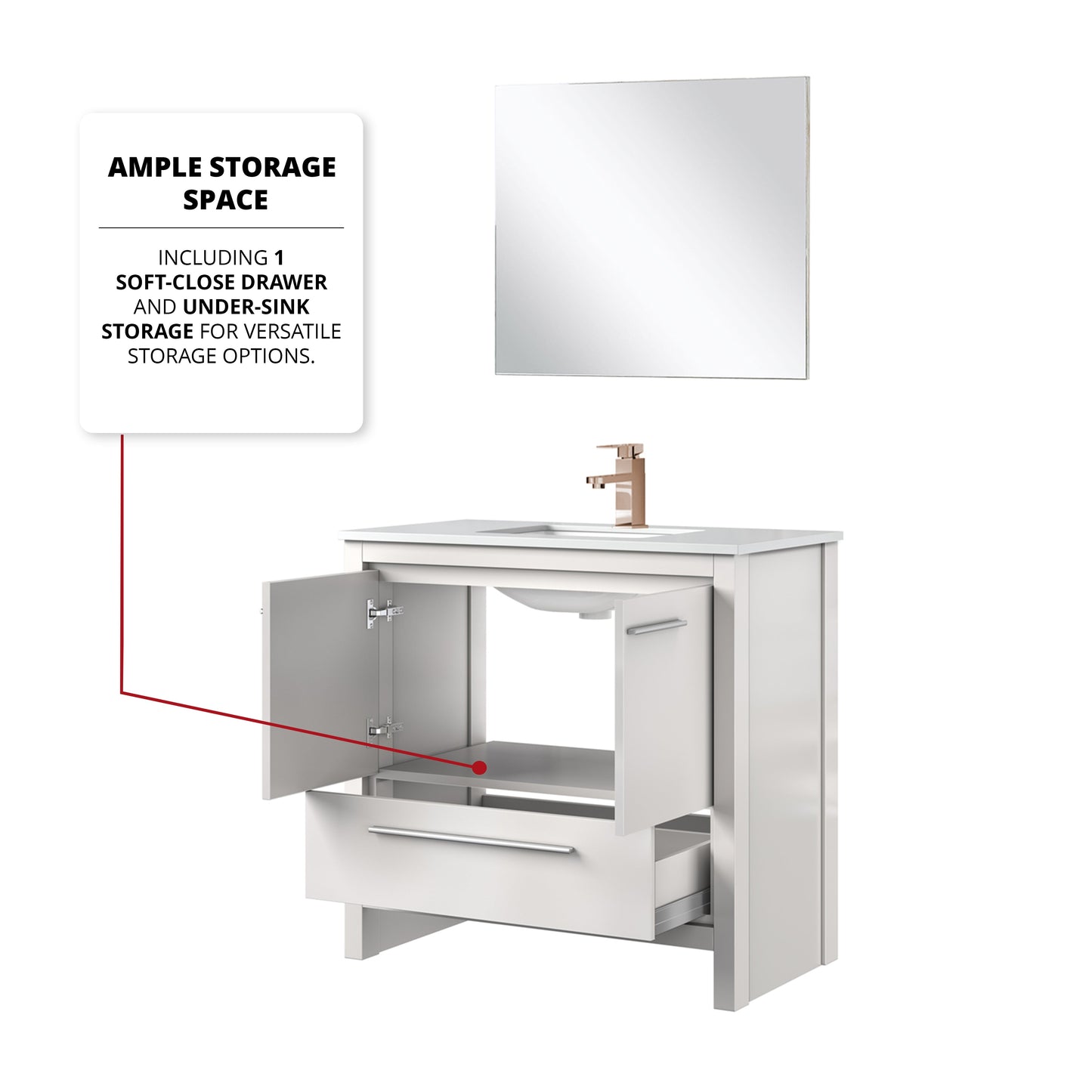 Lafarre 36 in W x 20 in D White Bath Vanity
