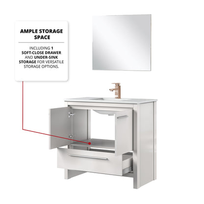 Lafarre 36 in W x 20 in D White Bath Vanity