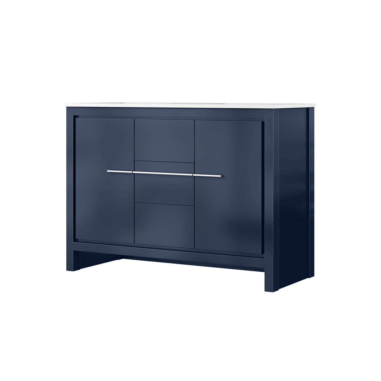 Lafarre 48 in W x 20 in D Navy Blue Double Bath Vanity