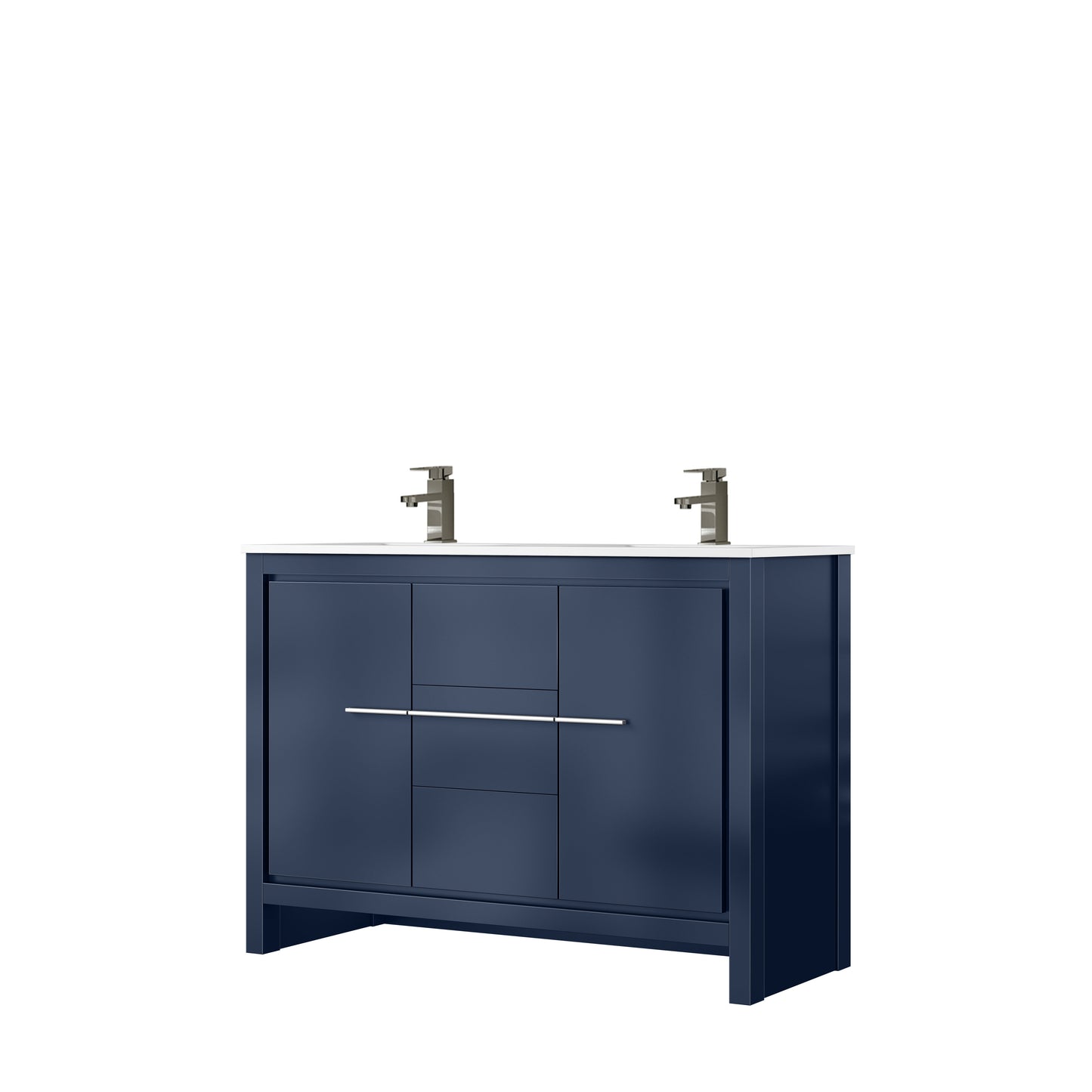 Lafarre 48 in W x 20 in D Navy Blue Double Bath Vanity