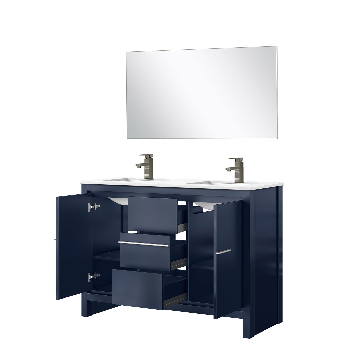 Lafarre 48 in W x 20 in D Navy Blue Double Bath Vanity