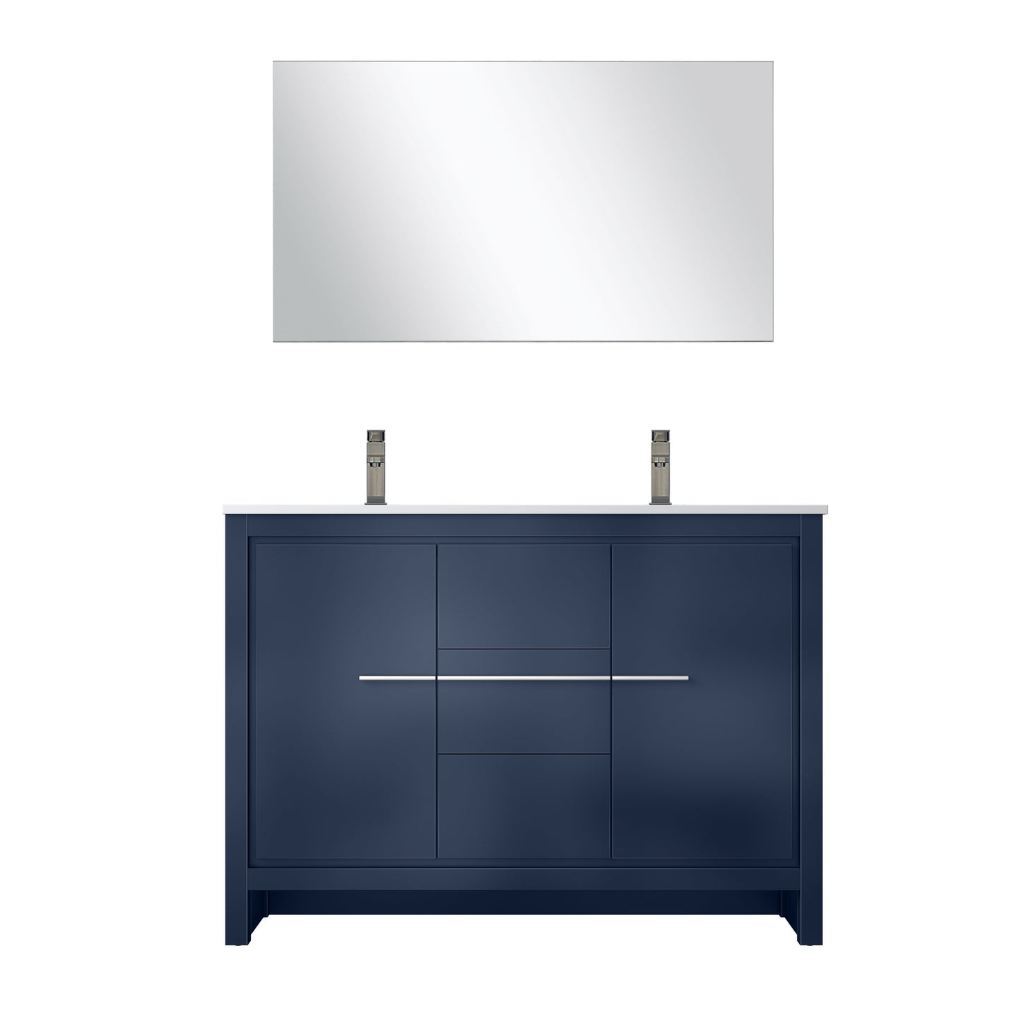 Lafarre 48 in W x 20 in D Navy Blue Double Bath Vanity