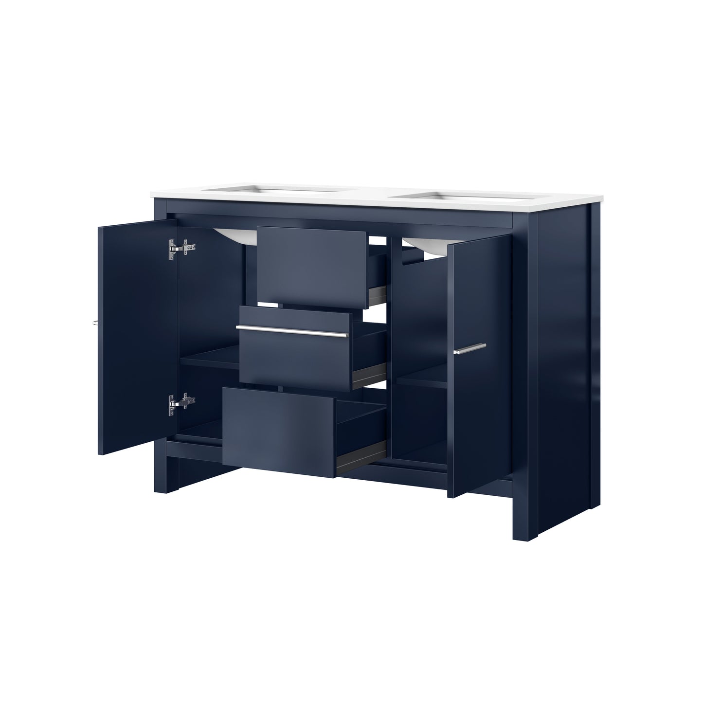 Lafarre 48 in W x 20 in D Navy Blue Double Bath Vanity