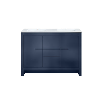 Lafarre 48 in W x 20 in D Navy Blue Double Bath Vanity