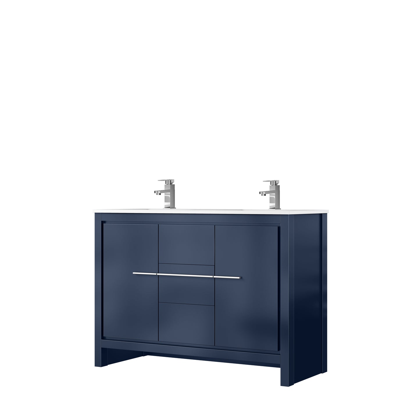 Lafarre 48 in W x 20 in D Navy Blue Double Bath Vanity