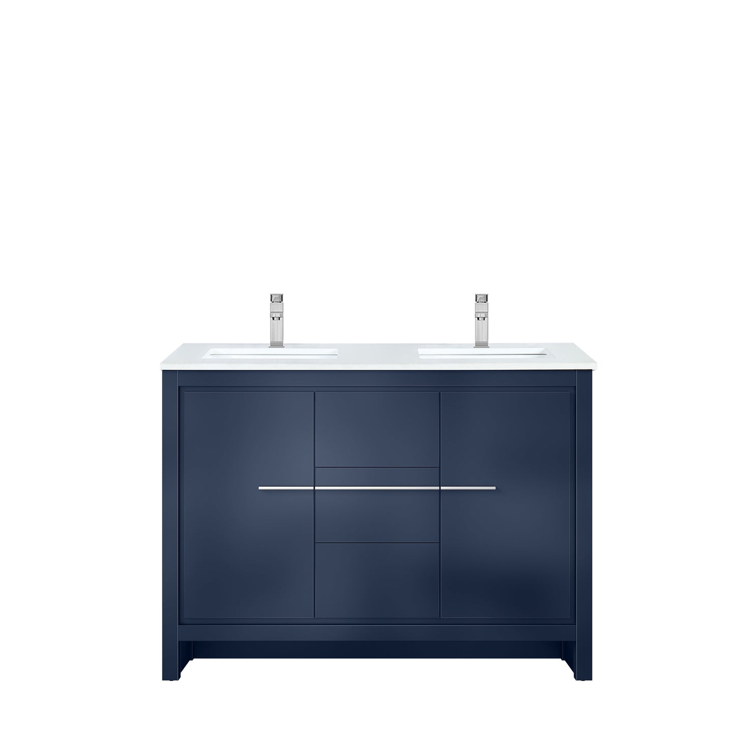 Lafarre 48 in W x 20 in D Navy Blue Double Bath Vanity