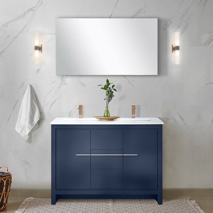 Lafarre 48 in W x 20 in D Navy Blue Double Bath Vanity