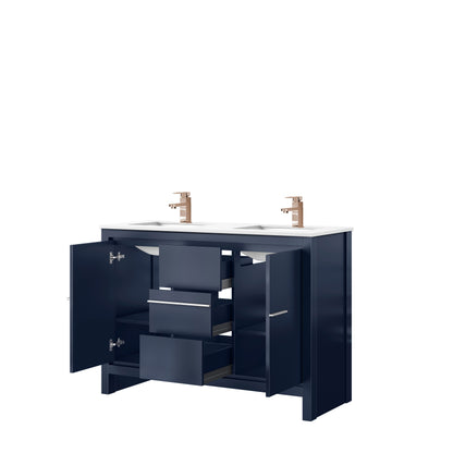 Lafarre 48 in W x 20 in D Navy Blue Double Bath Vanity