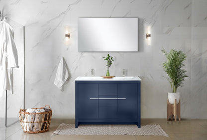 Lafarre 48 in W x 20 in D Navy Blue Double Bath Vanity