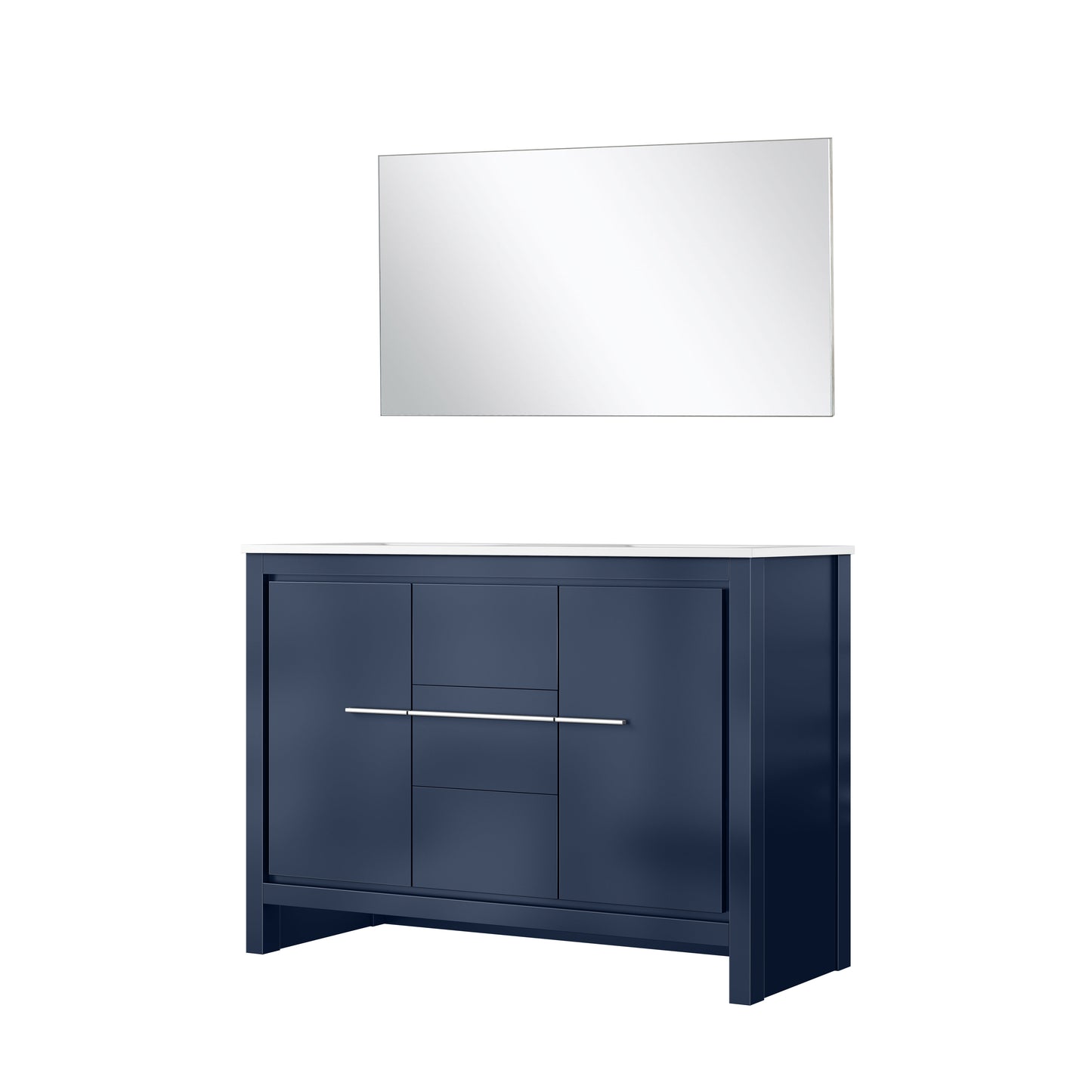 Lafarre 48 in W x 20 in D Navy Blue Double Bath Vanity