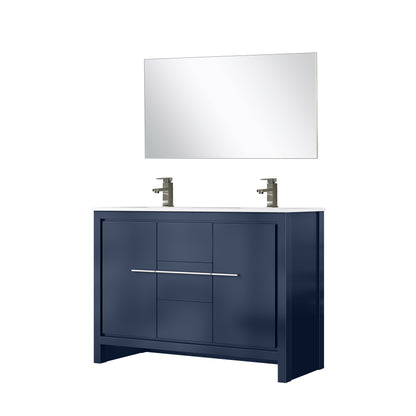 Lafarre 48 in W x 20 in D Navy Blue Double Bath Vanity