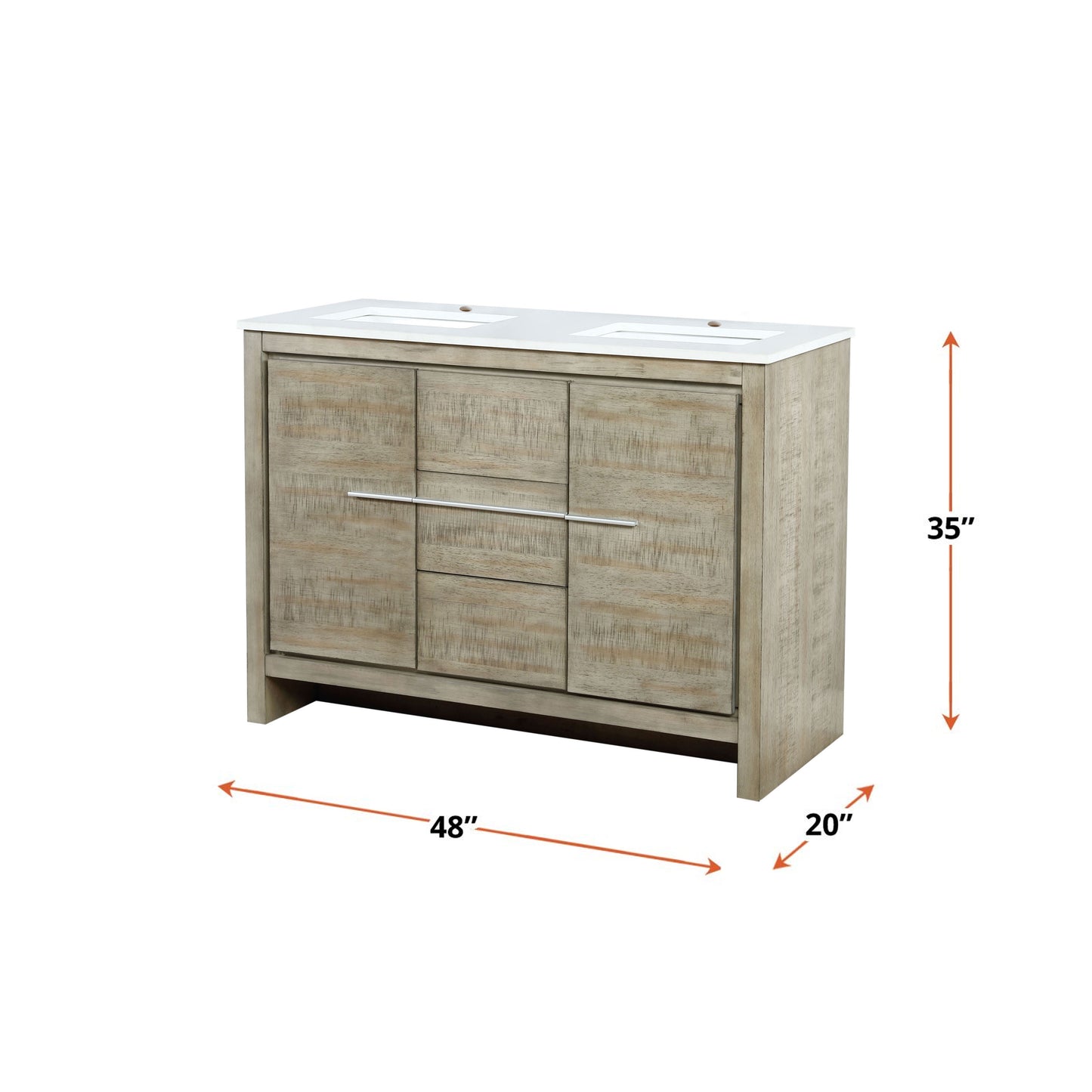 Lafarre 48 in W x 20 in D Rustic Acacia Double Bath Vanity