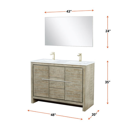 Lafarre 48 in W x 20 in D Rustic Acacia Double Bath Vanity