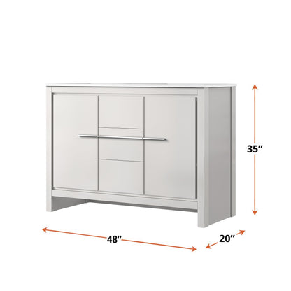 Lafarre 48 in W x 20 in D White Double Bath Vanity