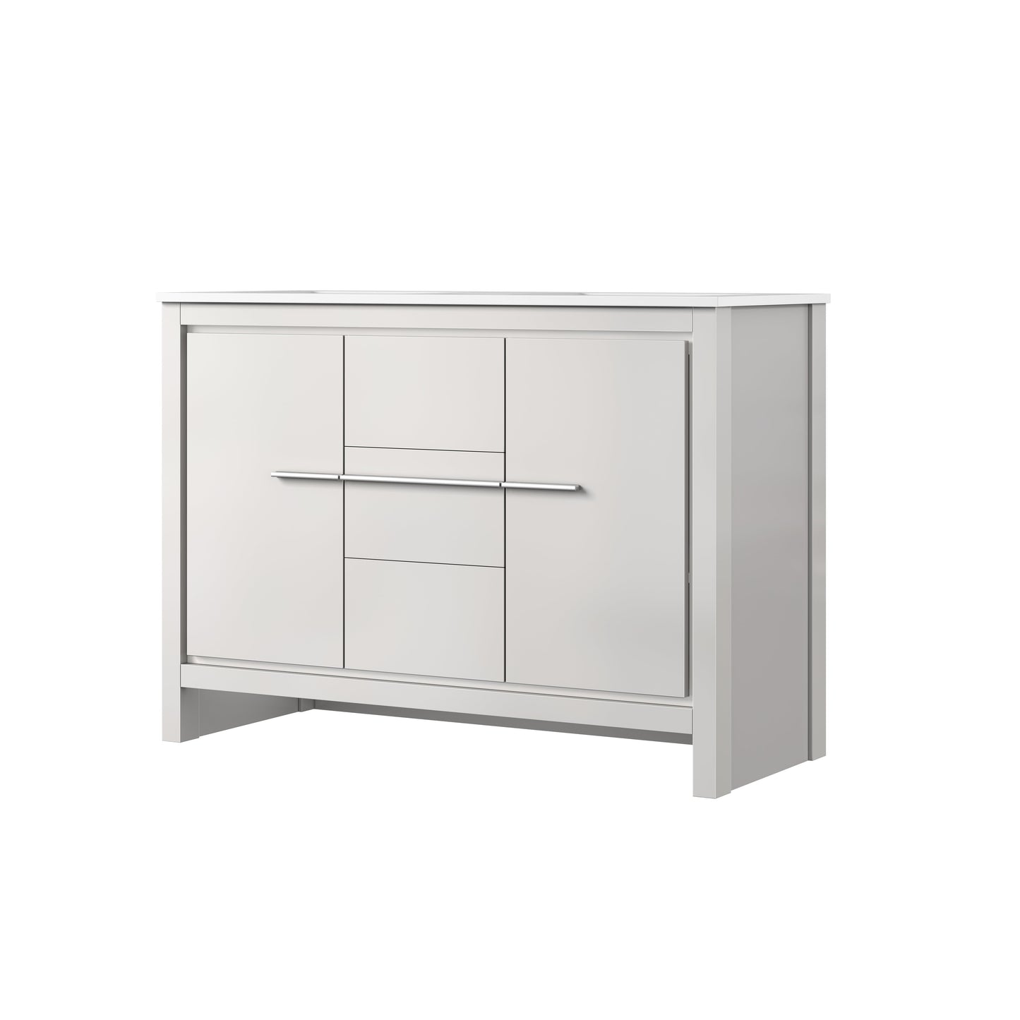 Lafarre 48 in W x 20 in D White Double Bath Vanity