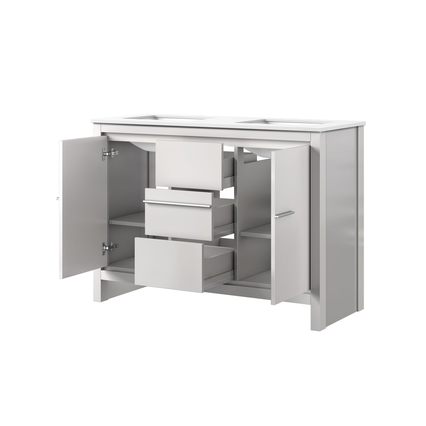 Lafarre 48 in W x 20 in D White Double Bath Vanity