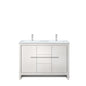 Lafarre 48 in W x 20 in D White Double Bath Vanity
