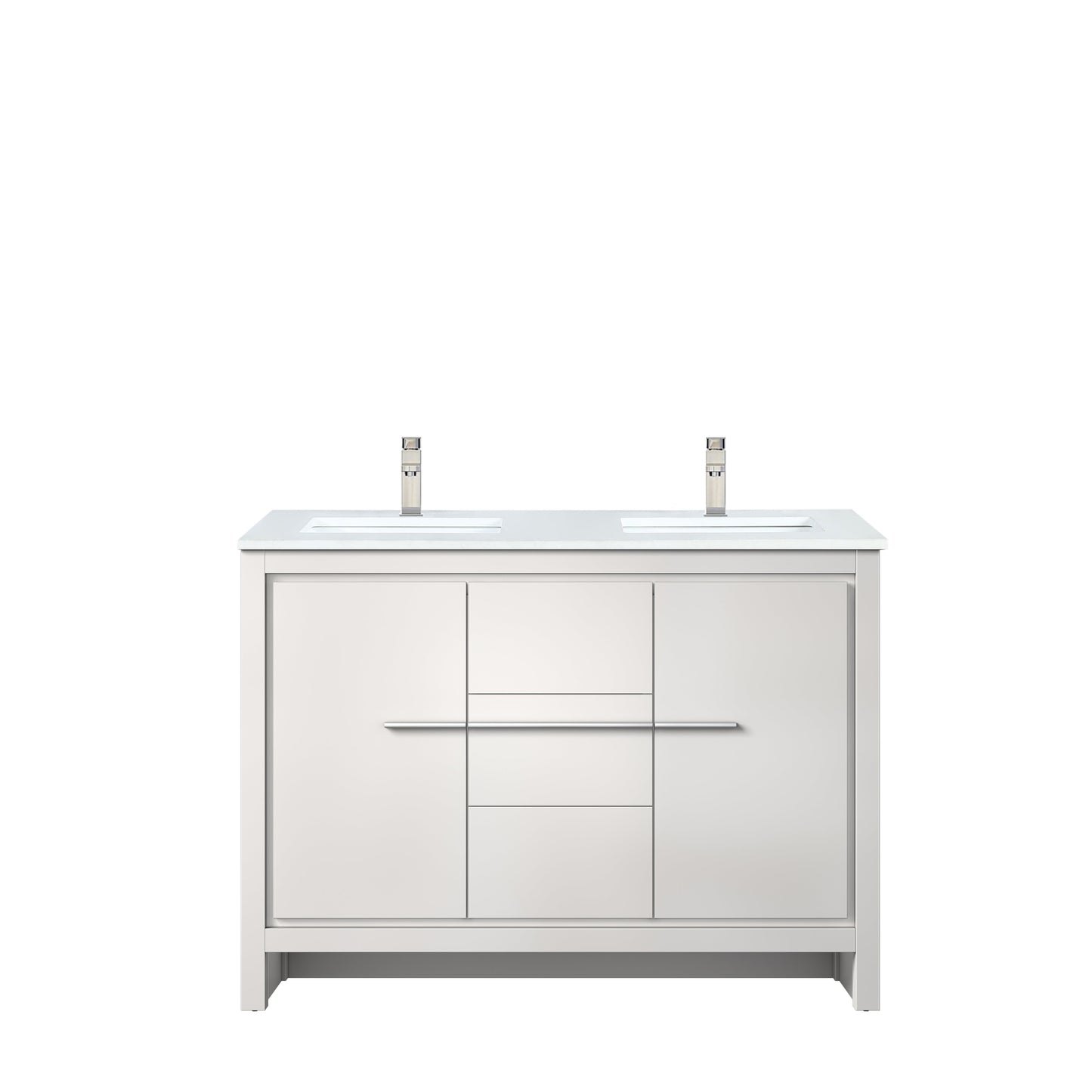 Lafarre 48 in W x 20 in D White Double Bath Vanity