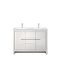Lafarre 48 in W x 20 in D White Double Bath Vanity