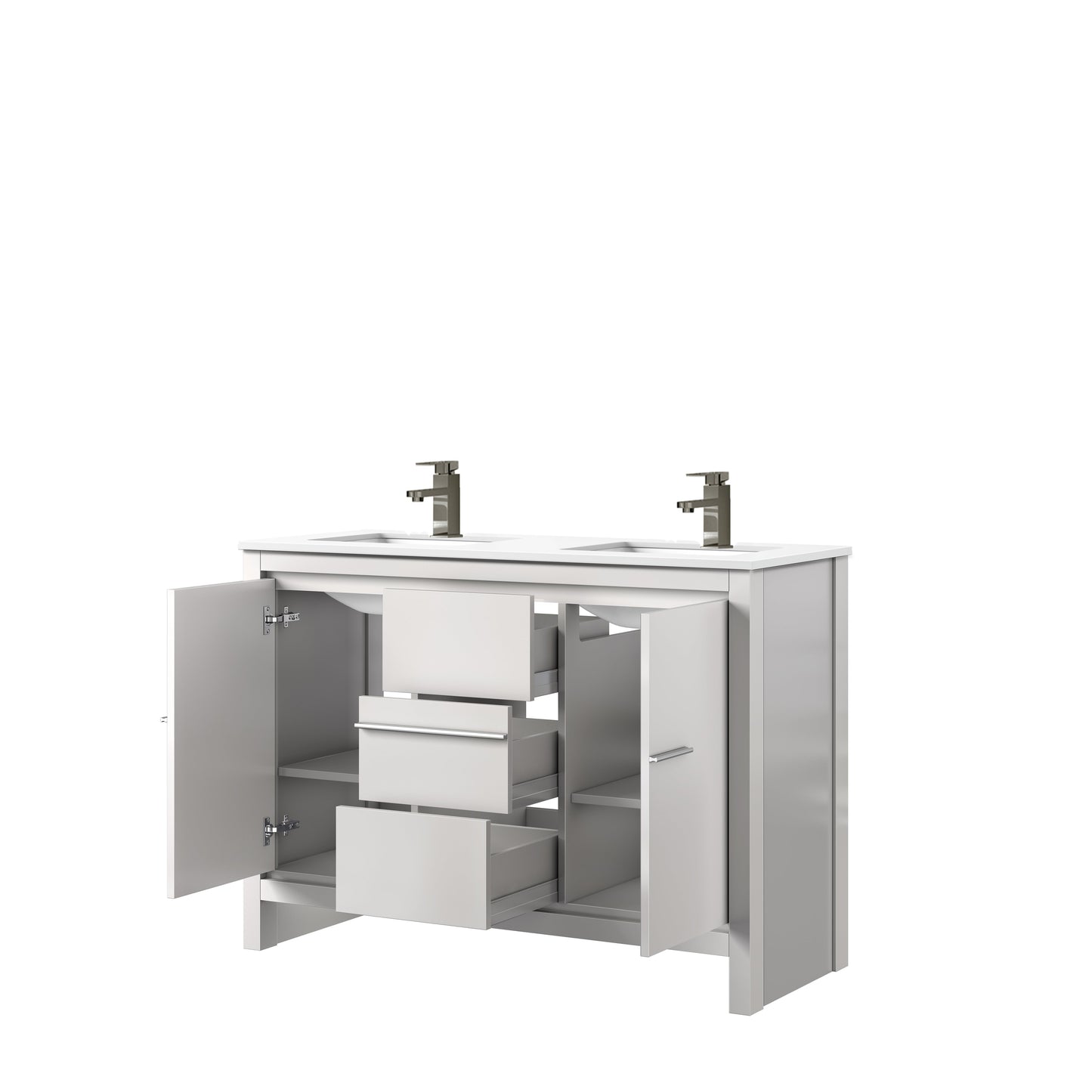 Lafarre 48 in W x 20 in D White Double Bath Vanity