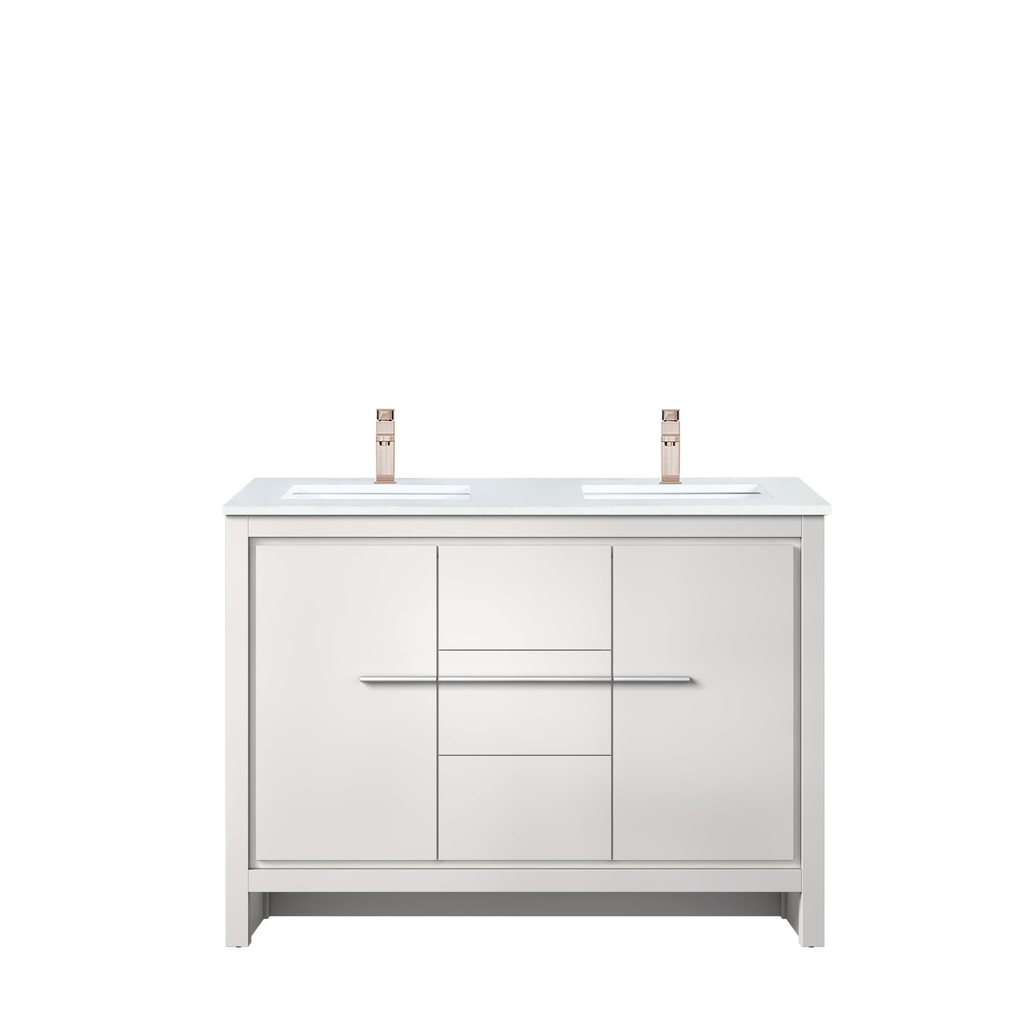 Lafarre 48 in W x 20 in D White Double Bath Vanity