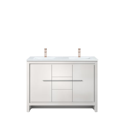 Lafarre 48 in W x 20 in D White Double Bath Vanity