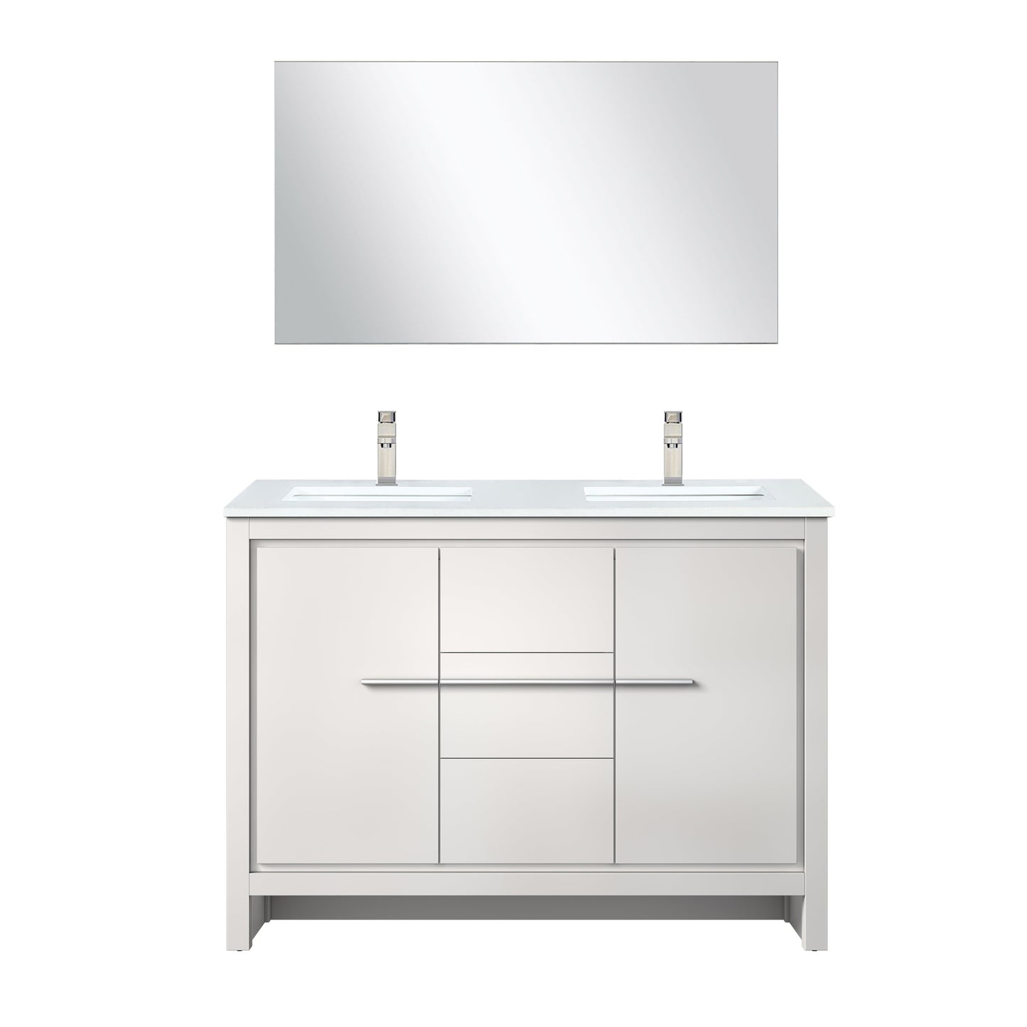 Lafarre 48 in W x 20 in D White Double Bath Vanity