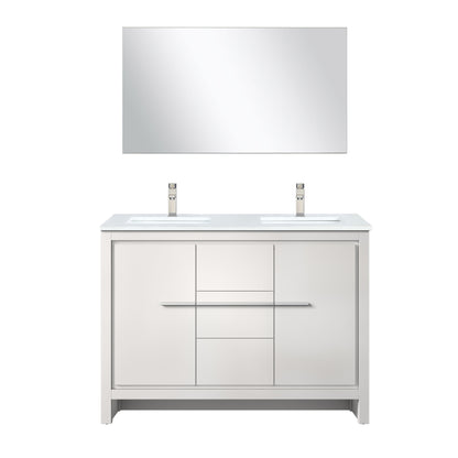 Lafarre 48 in W x 20 in D White Double Bath Vanity