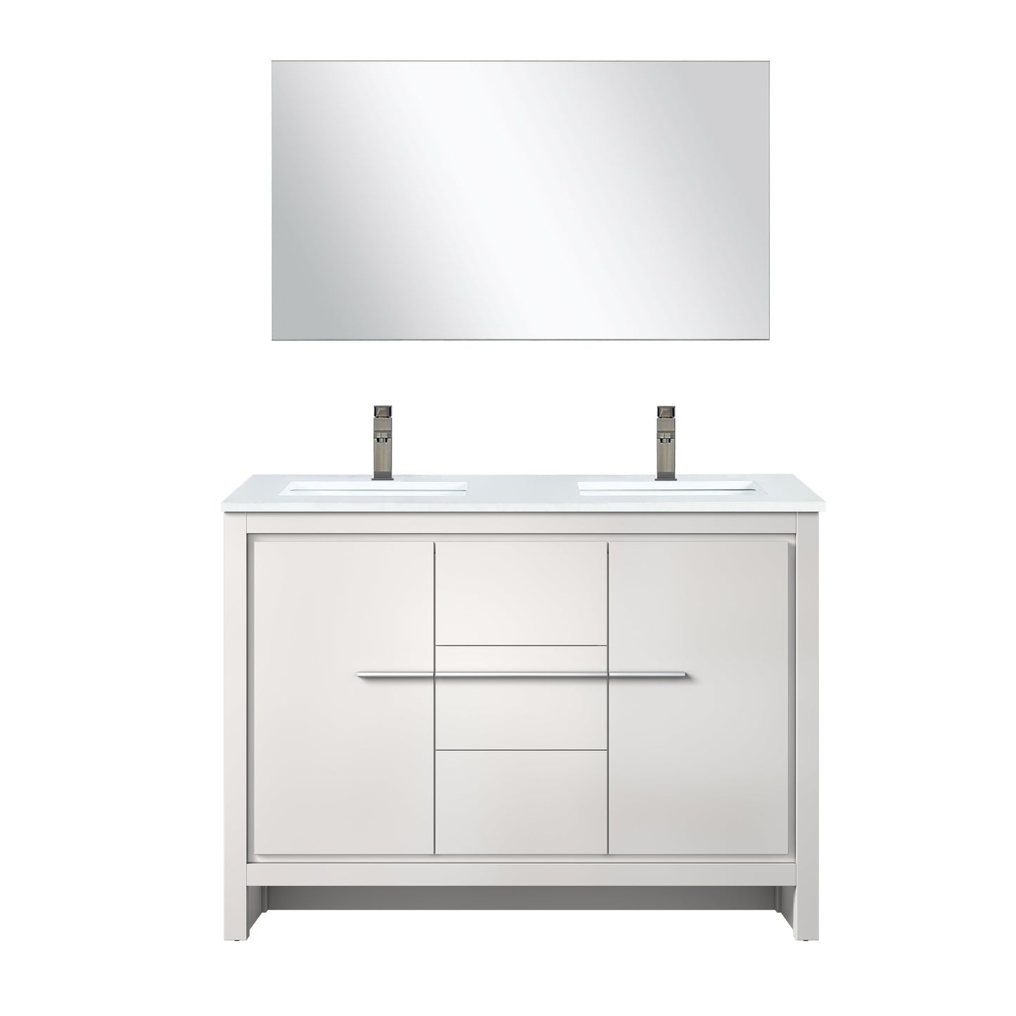 Lafarre 48 in W x 20 in D White Double Bath Vanity
