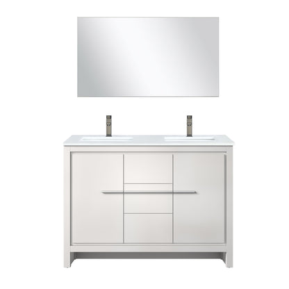 Lafarre 48 in W x 20 in D White Double Bath Vanity