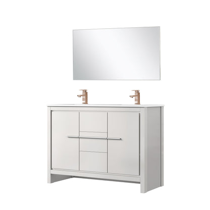 Lafarre 48 in W x 20 in D White Double Bath Vanity