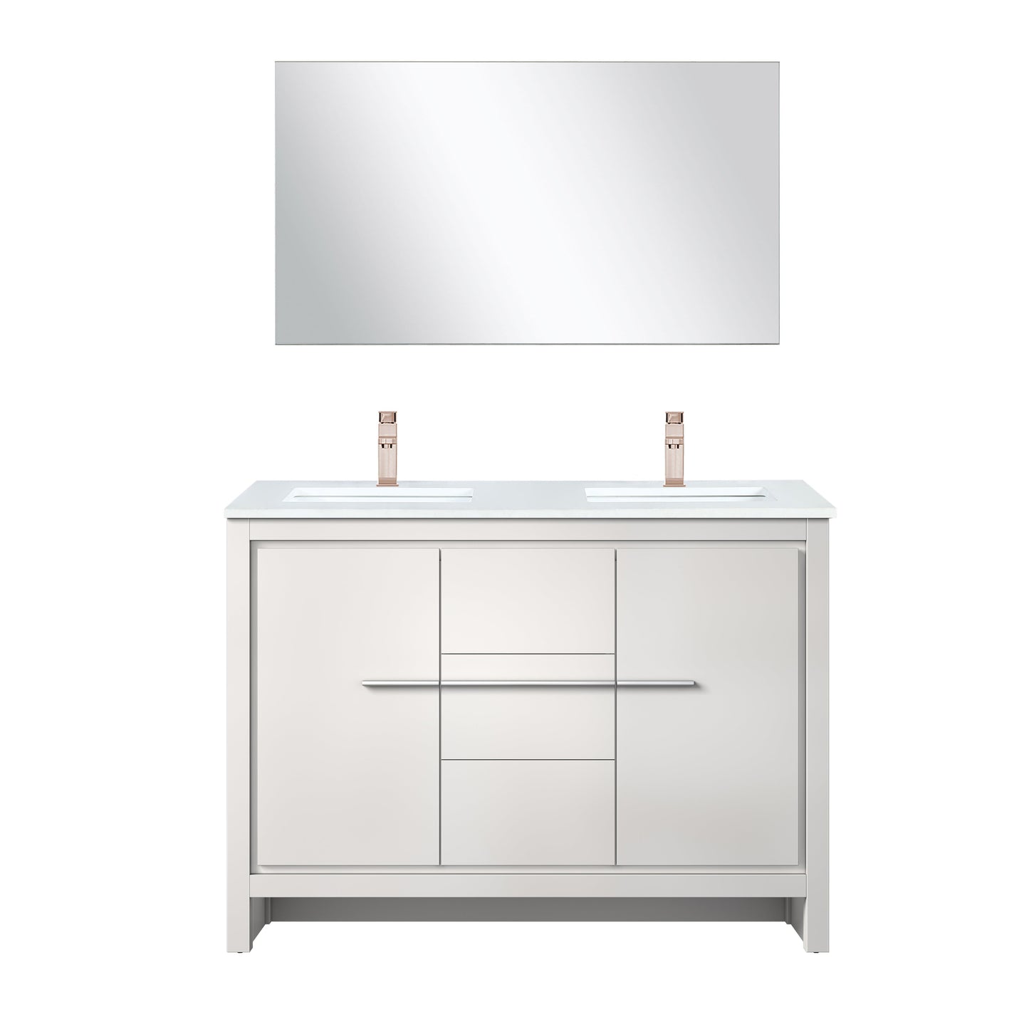 Lafarre 48 in W x 20 in D White Double Bath Vanity