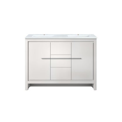 Lafarre 48 in W x 20 in D White Double Bath Vanity