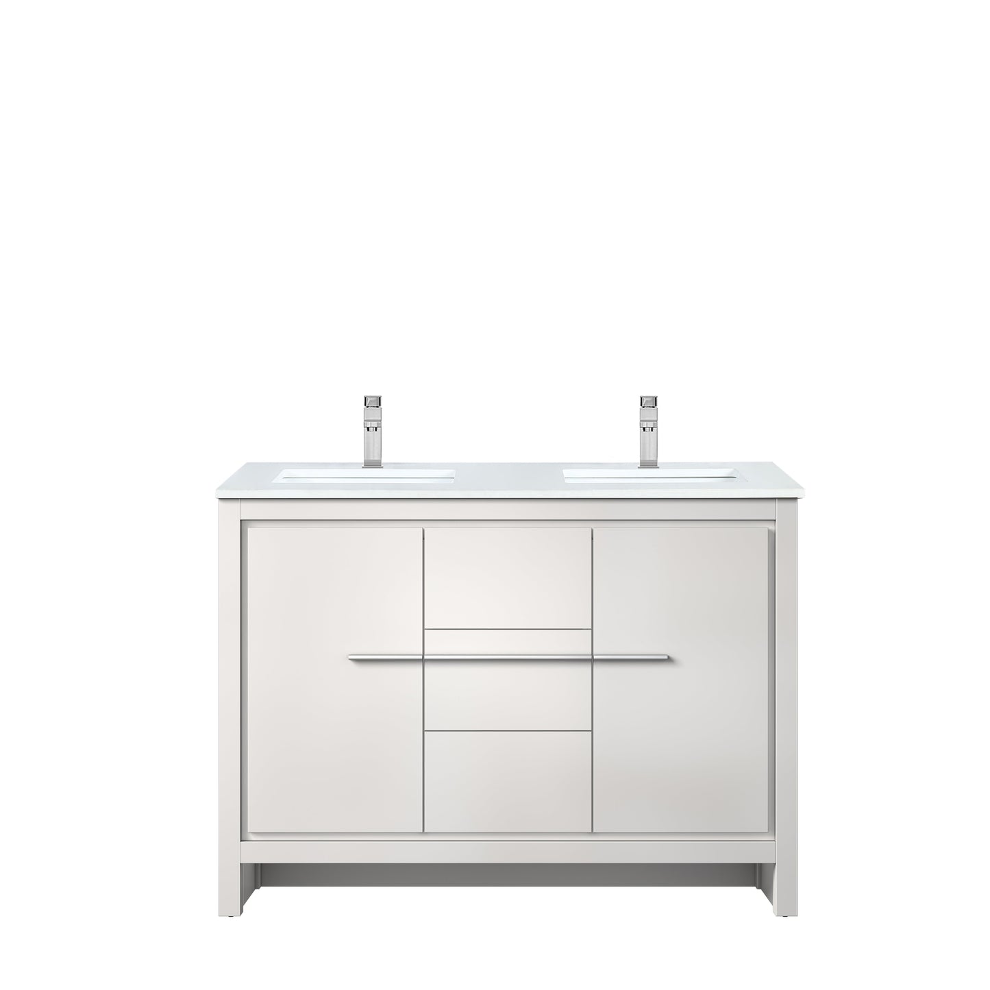 Lafarre 48 in W x 20 in D White Double Bath Vanity