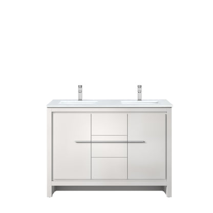 Lafarre 48 in W x 20 in D White Double Bath Vanity