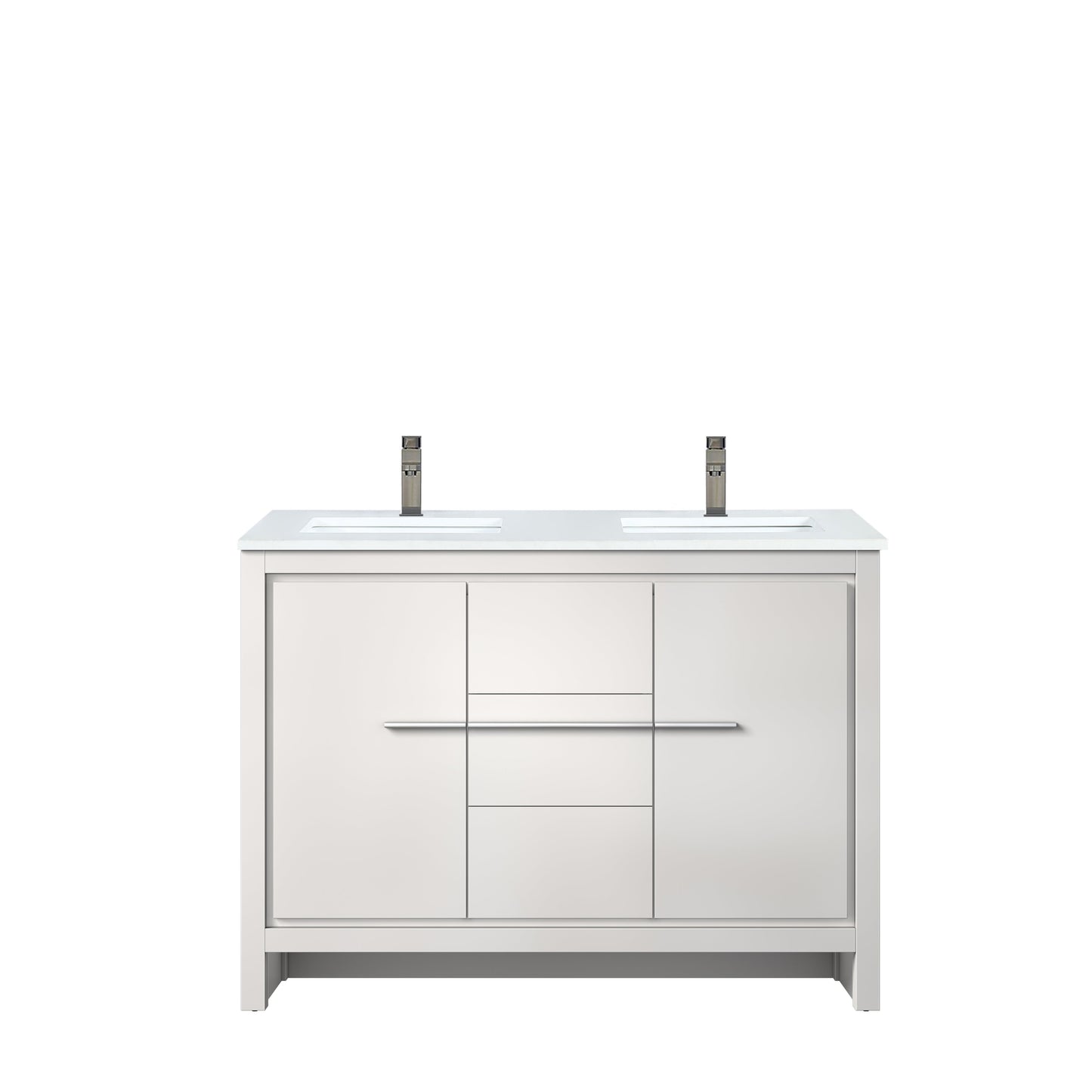 Lafarre 48 in W x 20 in D White Double Bath Vanity